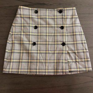 H&M Plaid Skirt- Black/Yellow